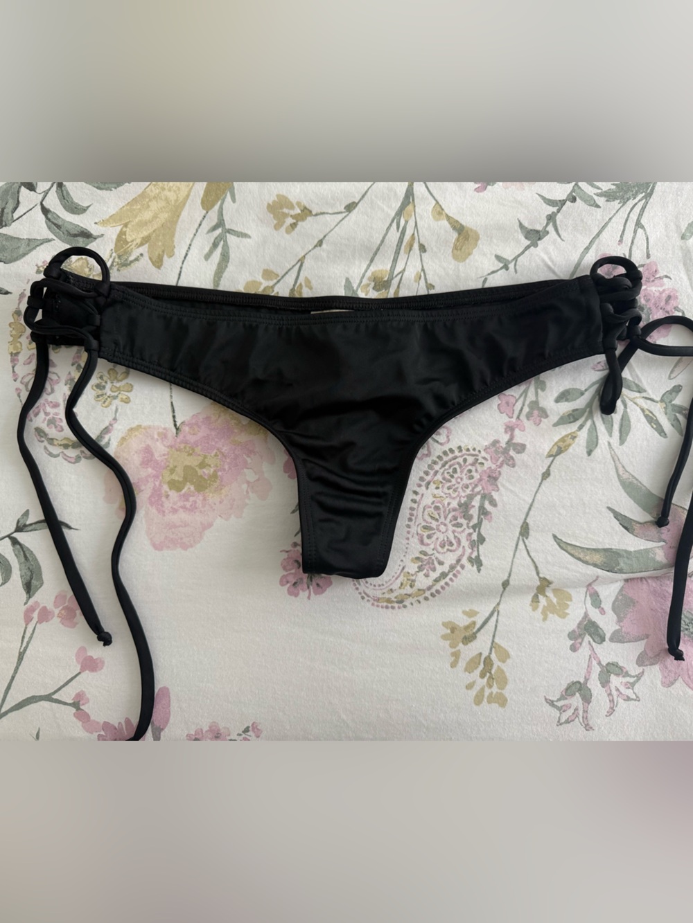 Black Side-Tie Bikini Bottom